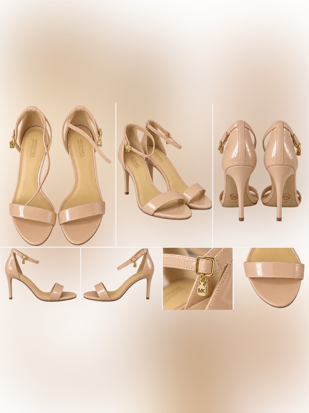Michael Kors Nude Patent Leather Slingback Mules
